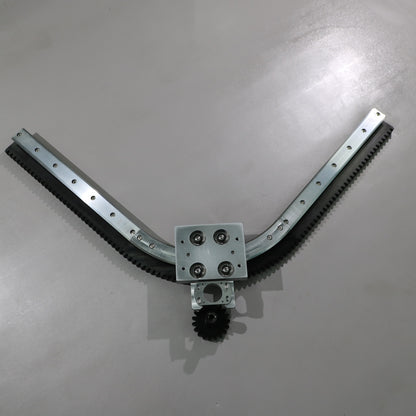 Inclined mounting adapter for linear guides, circular guide conveyor lines, and small appliance casing spraying production lines.