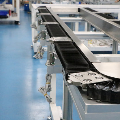 Multi-specification universal linear guide rails, circular guide rail conveyor lines, and multi-model automotive parts inspection lines.