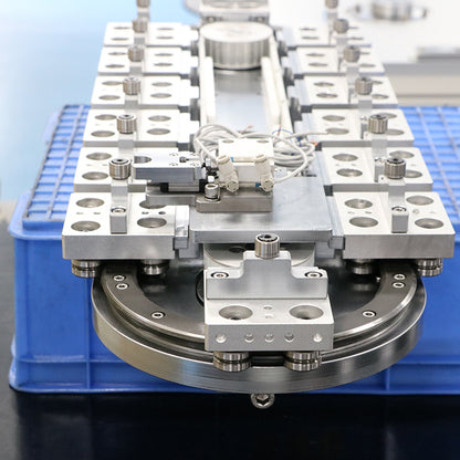 External limiting linear guide rail, circular guide rail conveyor line, workpiece positioning and conveying production line