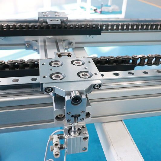 Narrow-pitch alignment linear guides, circular guide conveyor lines, miniature hardware component assembly lines