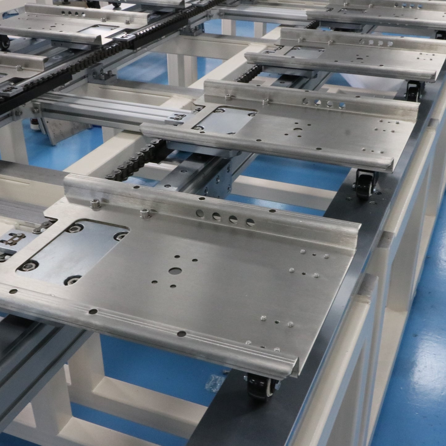 Double-layer synchronous linear guide rail, circular guide rail conveyor line, dual-station electronic product testing line