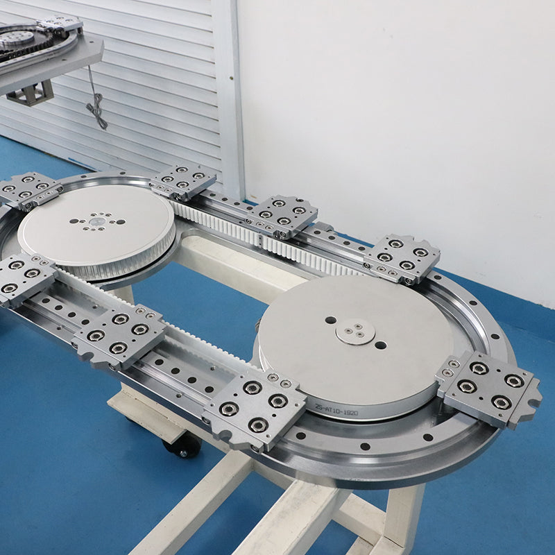 Earthquake-resistant and stable linear guide rails, circular guide rail conveyor lines, and vehicle-mounted equipment component conveyor lines.
