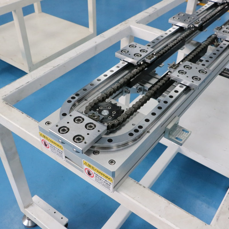 Zero-gap positioning linear guide, circular guide conveyor line, lens module assembly circulation line