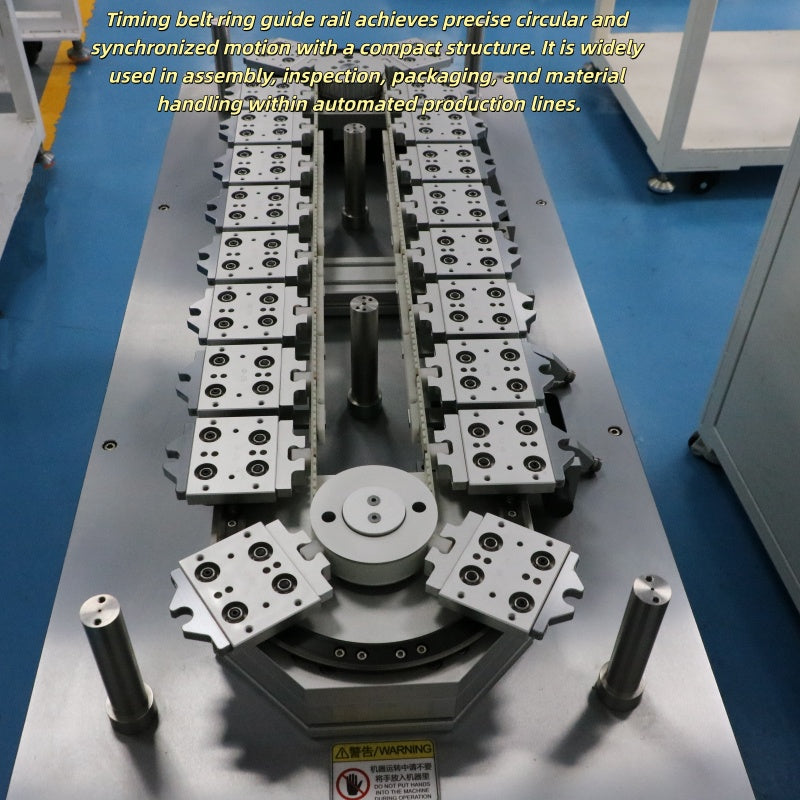 Quick-release snap-on linear guides, circular guide rail conveyor lines, and quick-change workpiece conveyor lines.