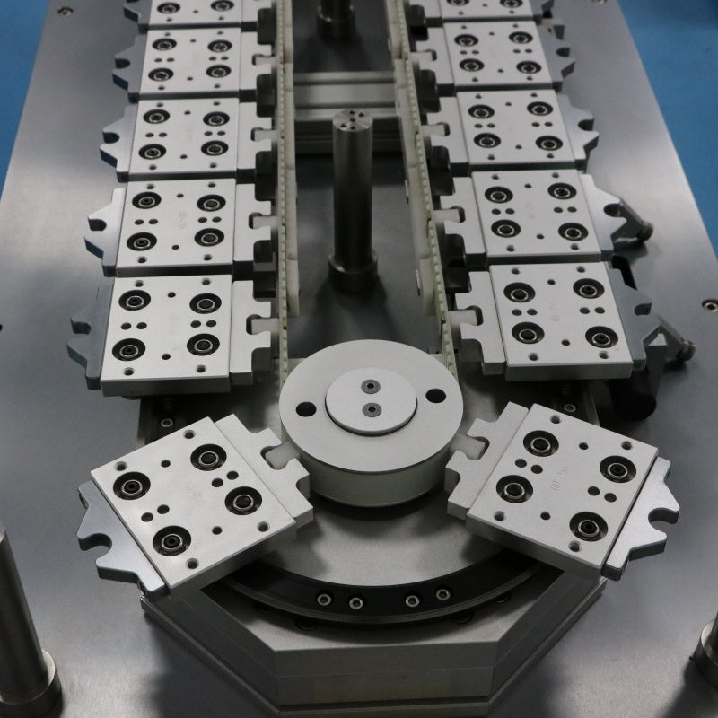 Quick-release snap-on linear guides, circular guide rail conveyor lines, and quick-change workpiece conveyor lines.