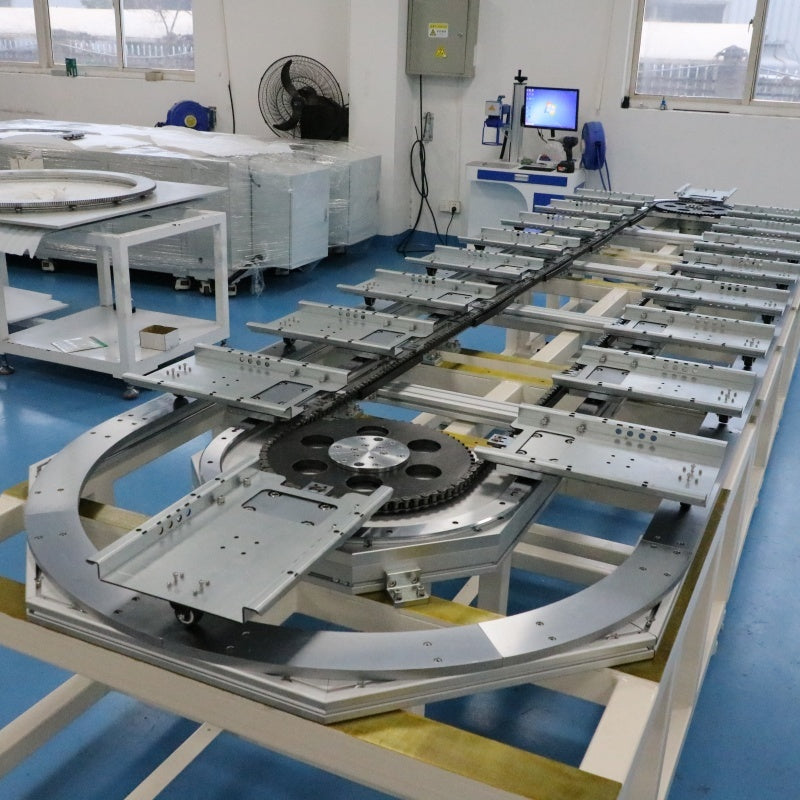 Precision ground positioning linear guides, circular guide conveyor lines, instrument and meter parts assembly lines