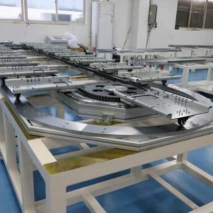 Precision ground positioning linear guides, circular guide conveyor lines, instrument and meter parts assembly lines