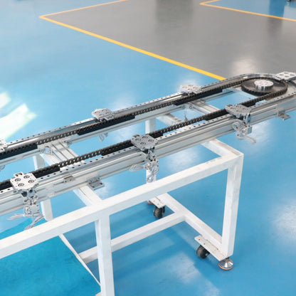 Narrow-pitch alignment linear guides, circular guide conveyor lines, miniature hardware component assembly lines
