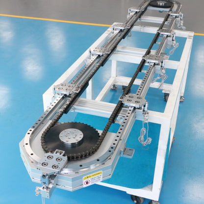Narrow-pitch alignment linear guides, circular guide conveyor lines, miniature hardware component assembly lines