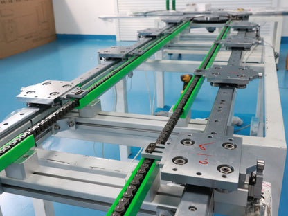 Buffer-type linear guides, circular guide conveyor lines, and fragile component assembly lines.