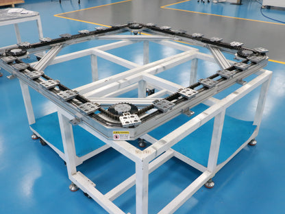 Easy-to-assemble linear guide rails, circular guide rail conveyor lines, and assembly lines for everyday consumer goods.