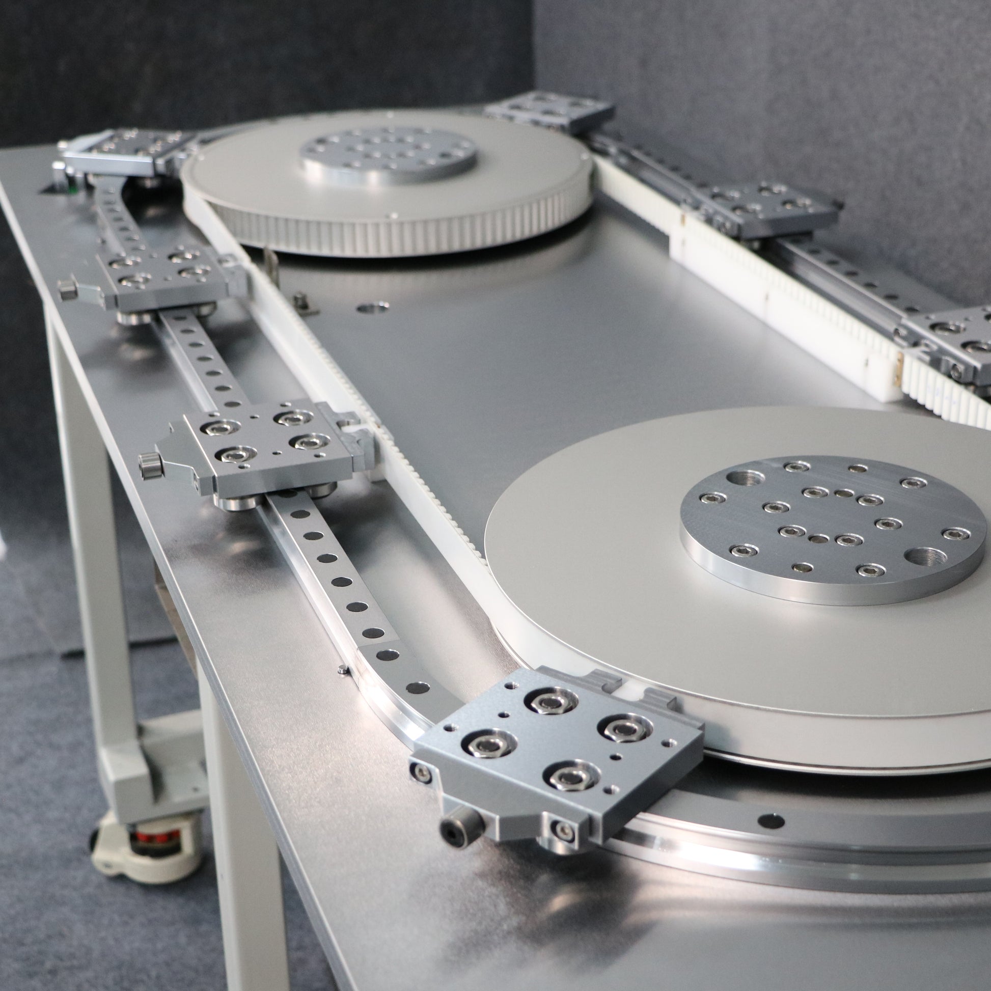 Real renderings of synchronous belt drive track system