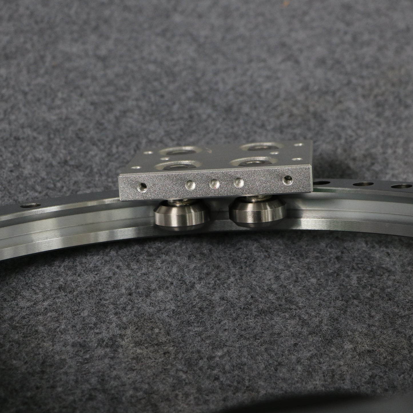 Detail of curved guide rail slider